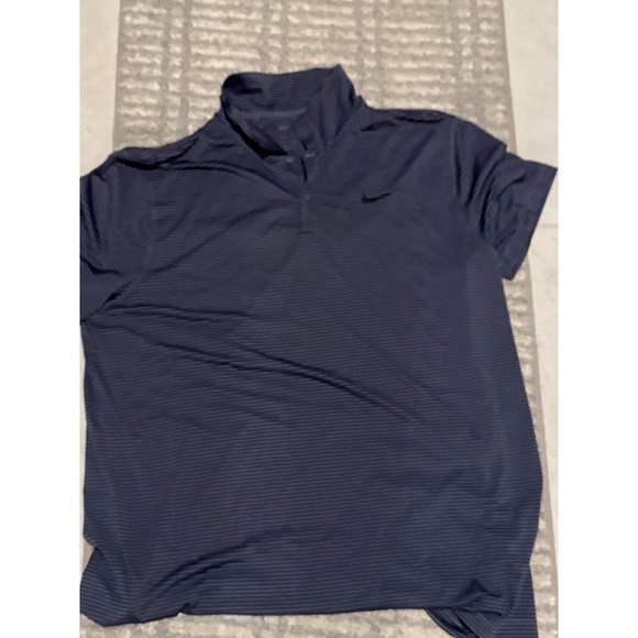 Nike Other - Nike Dri-FIT Mens XXL Navy Blue Grey Striped Golf Polo Shirt FZ5647-003